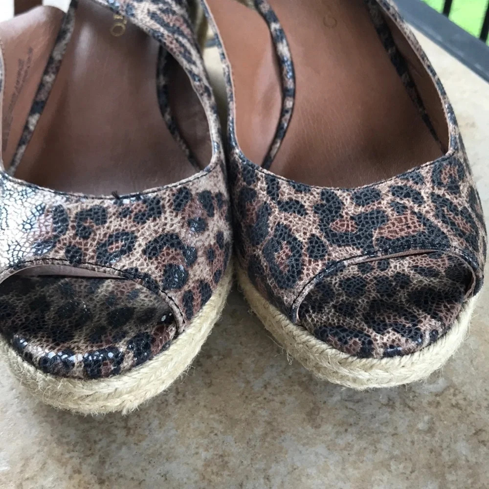 Franco Sarto Calvin Leopard Print Wedge Sandals